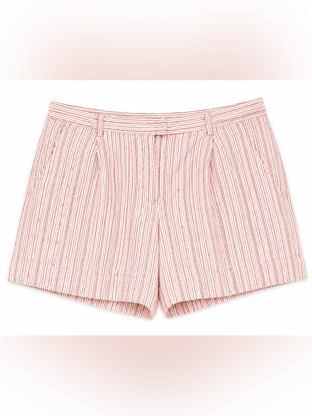 ATM 100% Linen Women's Lined Striped Shorts- 8